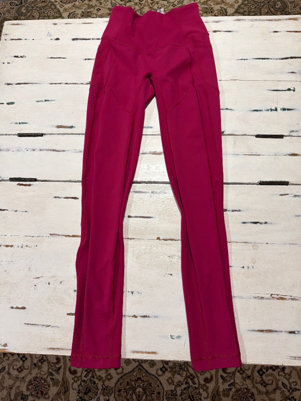 Lululemon Wunder Train High-Rise Tight with Pockets SZ 4 raspberry in color 28”